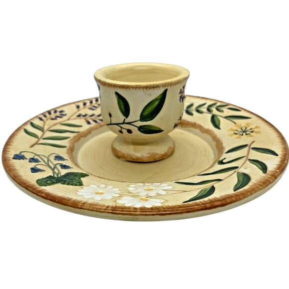 Yankee Candle Matching Floral Tea Light & 8" Inch Plate Set - Picture 2 of 9